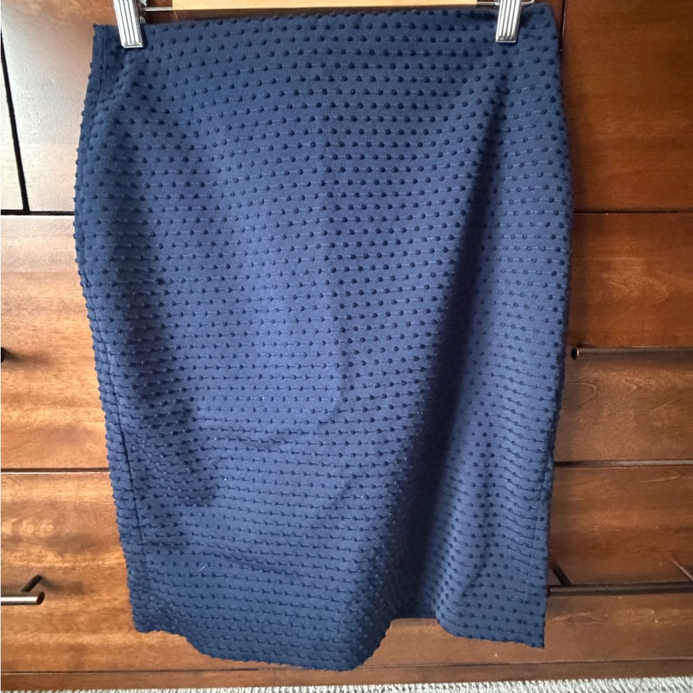 Banana Republic Navy Blue with Textured Dots Banana Republic Pencil Skirt